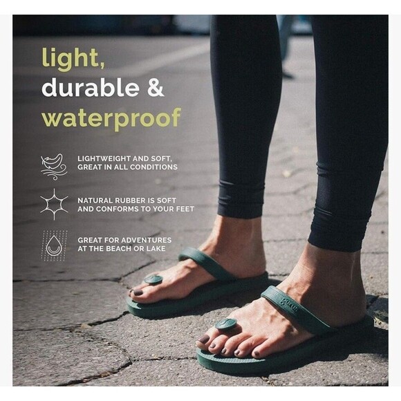 Gurus Indian Inspired Toe Post YOGA Sandals In Green Women Size 5 - Picture 2 of 9